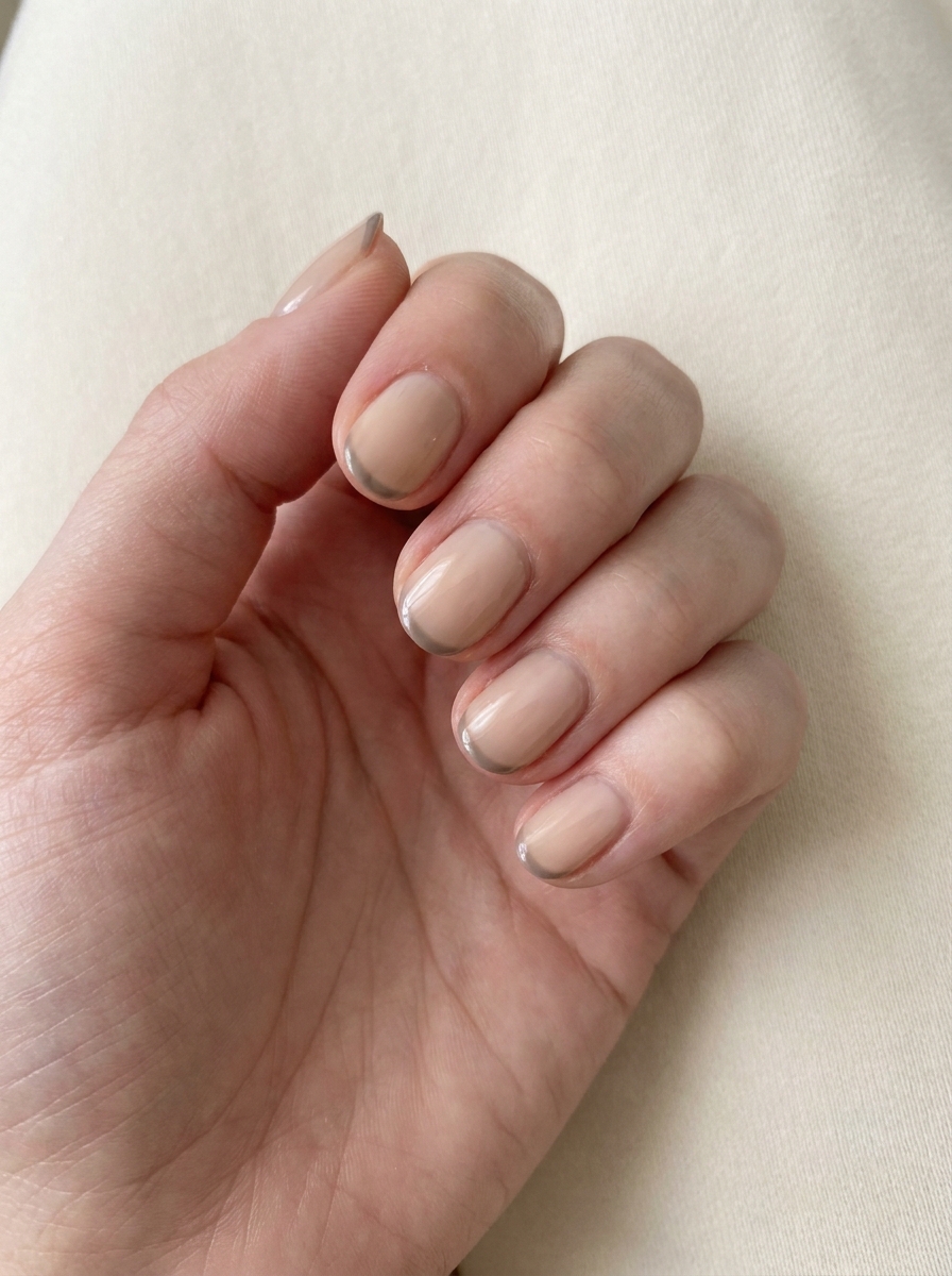 Taupe Micro French als September Nägel kurz Inspiration 2026